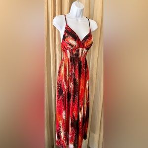 Sold…She’s Cool Spaghetti Strap Multi Colored Maxi Dress